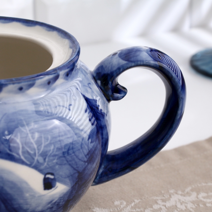 Сахарница Сахарница "Уют", сюжет, 14 х 14 см, гжель