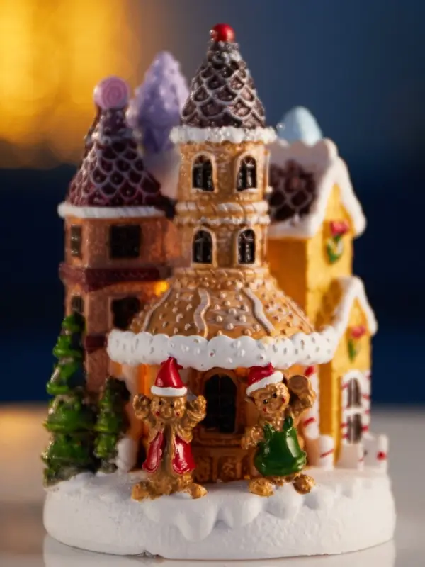 Фигура светодиодная  Фигура светодиодная "Пряничный замок" 10х7 см, 4 LED, LR41x3 (в компл), Т/БЕЛЫЙ