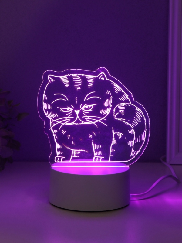 Светильник Светильник "Толстый кот" LED RGB от сети RISALUX 9,5х16,7х16 см