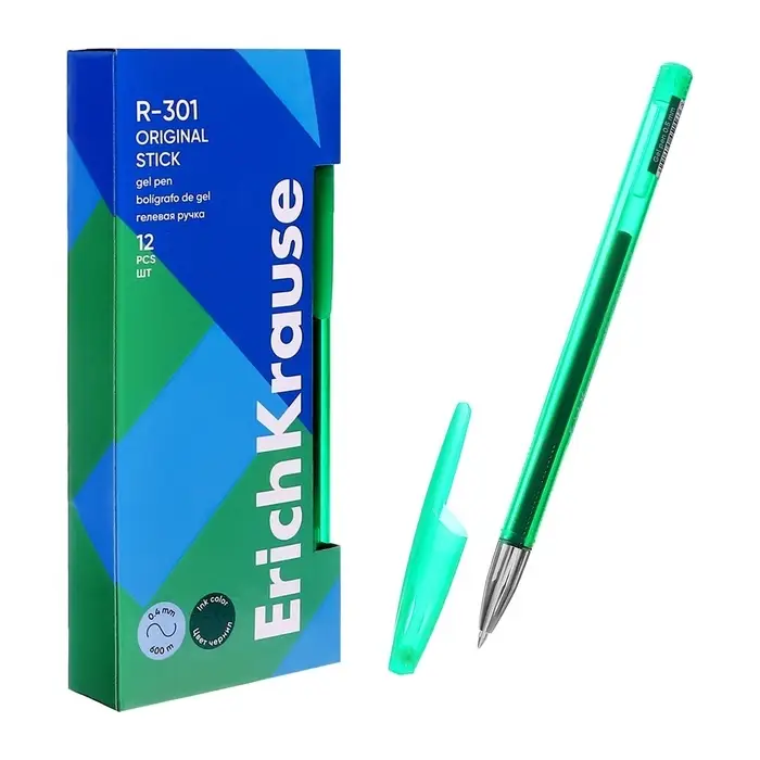 Ручка гелевая ErichKrause R=301 Original Gel, узел 0.5 мм, зелёная