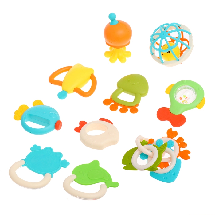 Набор погремушек с прорезывателями для зубов, 13 предметов Набор погремушек с прорезывателями для зубов, 13 предметов