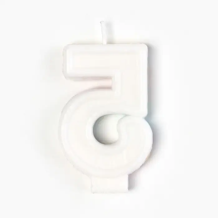 Свеча для торта, цифра 5 «С Днем рождения», 3,5 х 6,8 см