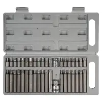 Набор бит вставок TORX, SPLINE, HEX 3/8" 30мм и 75мм с держателями бит 1/2"DR и 3/8"DR 40 пр. в кейсе