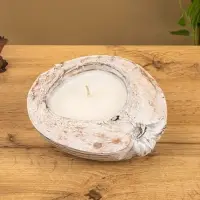 Свеча в кокосе, 20х20х7 см, цв. белый Свеча в кокосе, 20х20х7 см, цв. белый