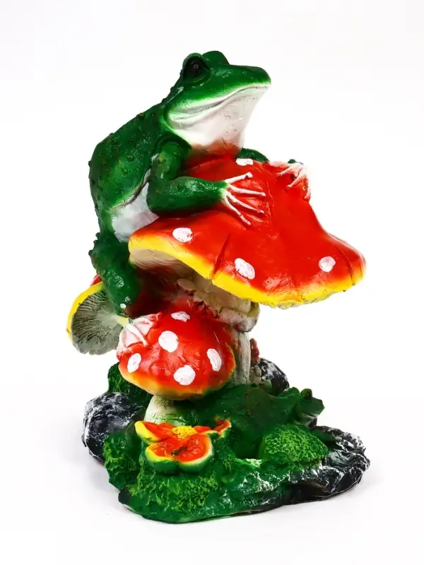 Садовая фигура 38 х 32 х см полистоун Лягушки и мухоморы