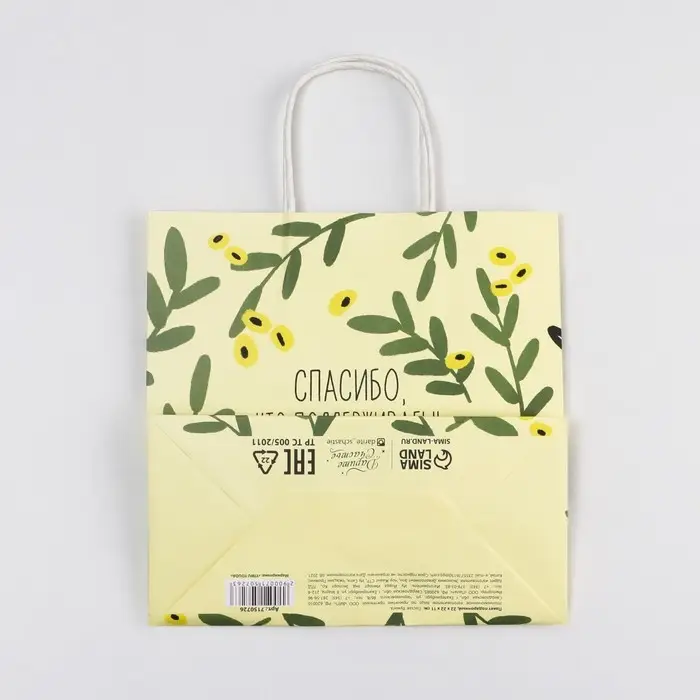 Пакет подарочный, упаковка, &laquo;Котейка&raquo;, 22 х 22 х 11 см