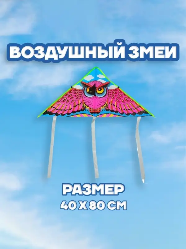 Воздушный змей &laquo;Сова&raquo;, с леской