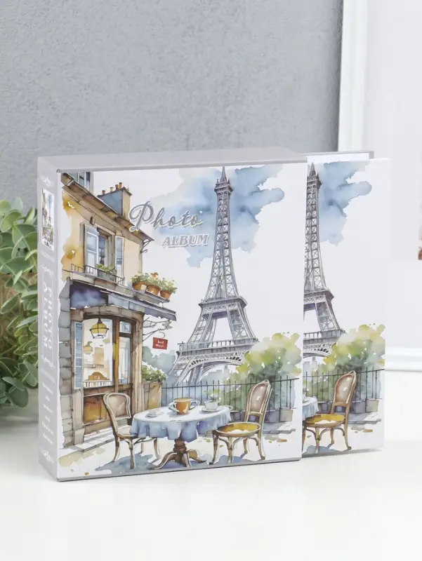 Фотоальбом на 80 фото 10х15 см "Завтрак с видом на Эйфелеву башню" в коробке 5х19х22,8 см