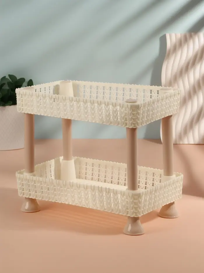 Органайзер для хранения косметики, двухуровневый, 24&times;15&times;20 см, МИКС