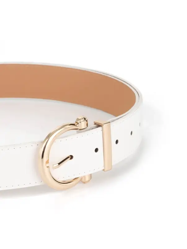 Ремень женский, 4&times;110 см, без винта, пряжка золотистая, 1 прокол, белый