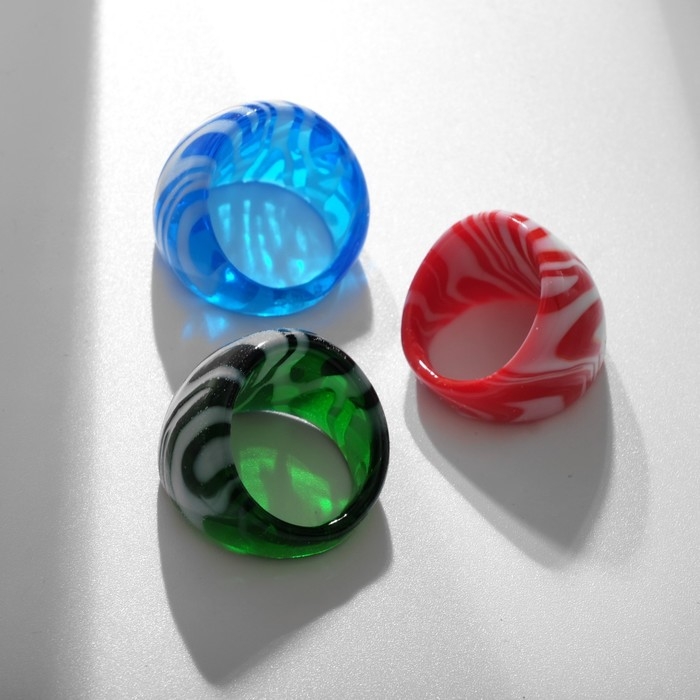 Кольцо «Муранское стекло» волны, цвет МИКС