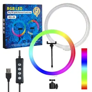 Селфи кольцо 26см RGB RD-26 Crystal Diamond Lamp (двухстороннее)