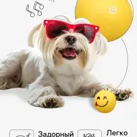 Игрушка для собак &laquo;Смайлы&raquo;, 6 см, пищащая, винил, рисунок МИКС