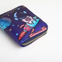 Кошелёк детский &laquo;Космос&raquo;, на молнии, синий