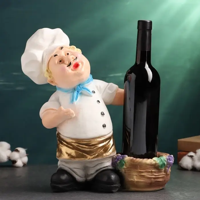 Подставка для бутылки &laquo;Повар&raquo;, цветной 33 см