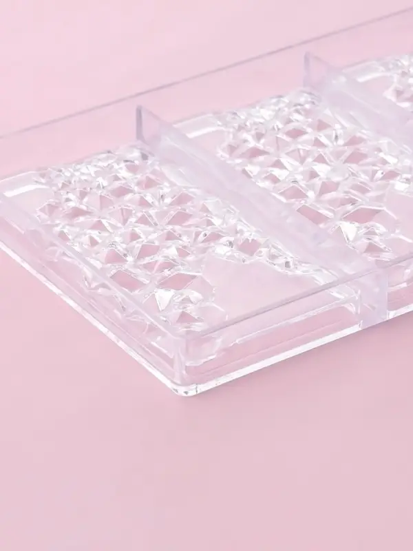 Форма для шоколада KONFINETTA &laquo;Иней&raquo;, пластик, 27.5&times;17.5&times;2.5 см, 3 ячейки 15.3&times;7.5&times;0.8 см, прозрачная