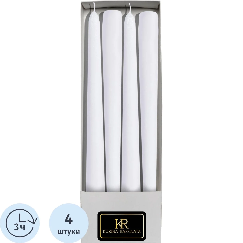 Набор свечей свеча античная 22x255 уп/ 4шт в коробке белая, 500339