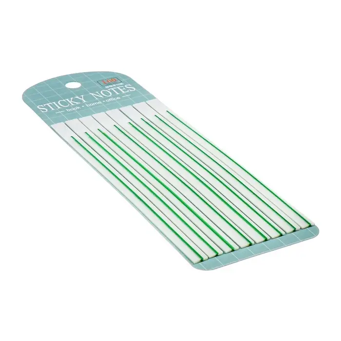 Блок-закладка с липким краем, зелёный, 8 блоков по 20 штук, 140&times;6 мм, пластиковые