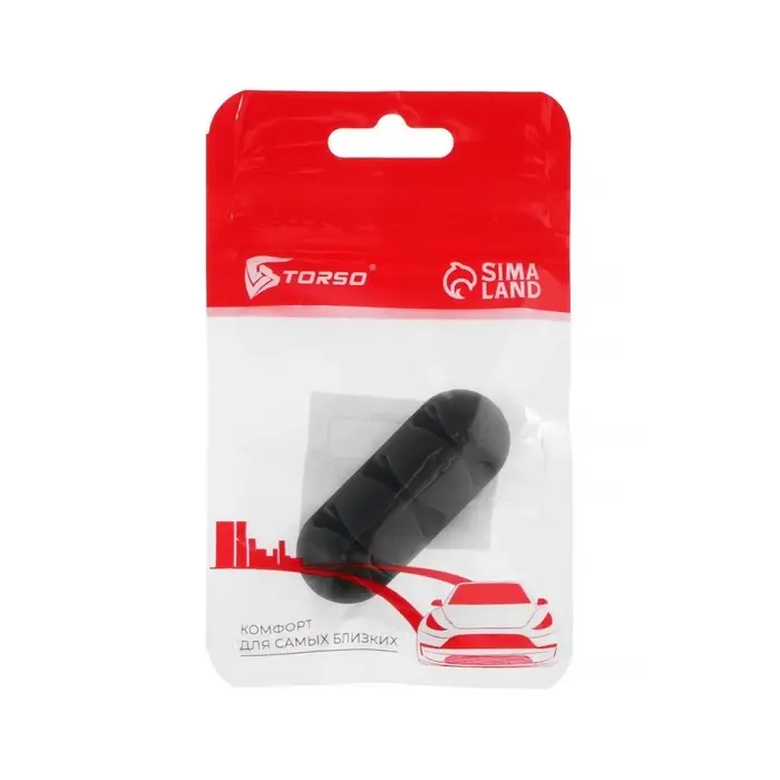 Держатель для проводов в машину TORSO, самоклеящийся, 3 деления, 5×2см, черный , пластик Держатель для проводов в машину TORSO, самоклеящийся, 3 деления, 5×2см, черный , пластик