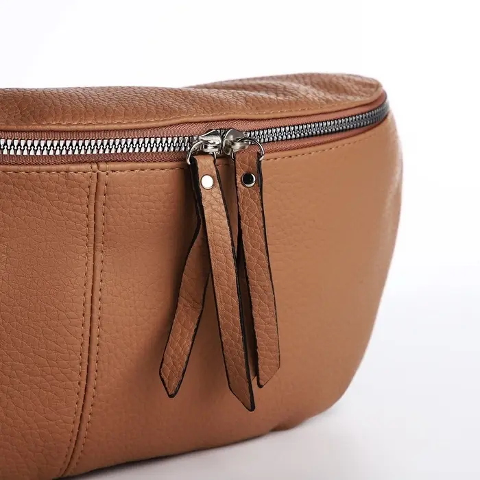 Сумка женская кросс-боди на молнии, 34&times;11&times;17 см, бежевая