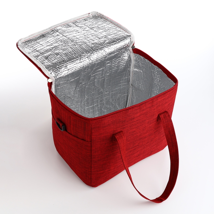 Термосумка на молнии, наружный карман, 10 л, цвет бордовый Термосумка на молнии, наружный карман, 10 л, цвет бордовый