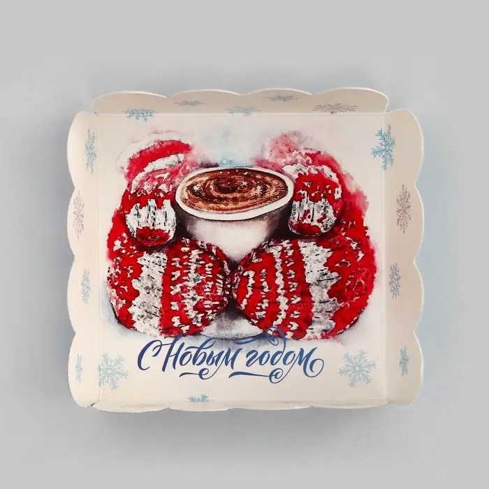 Коробка для печенья, «С Новым годом!», 7×7×3 см, Новый год Коробка для печенья, «С Новым годом!», 7×7×3 см, Новый год