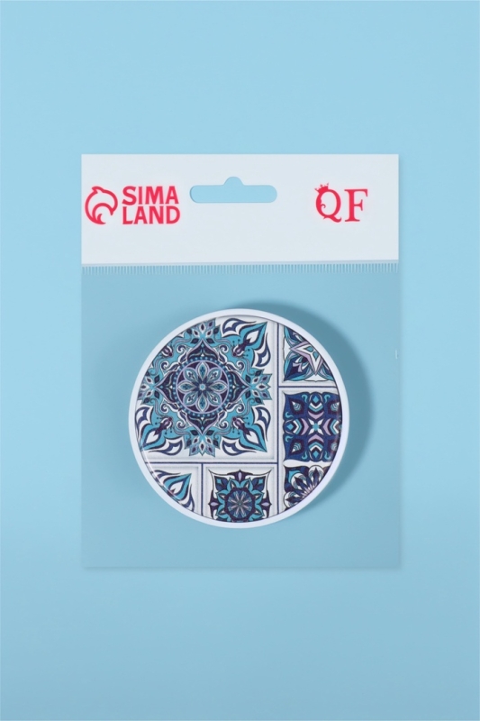 Зеркало складное «Витраж», d = 7,3 см, цвет голубой