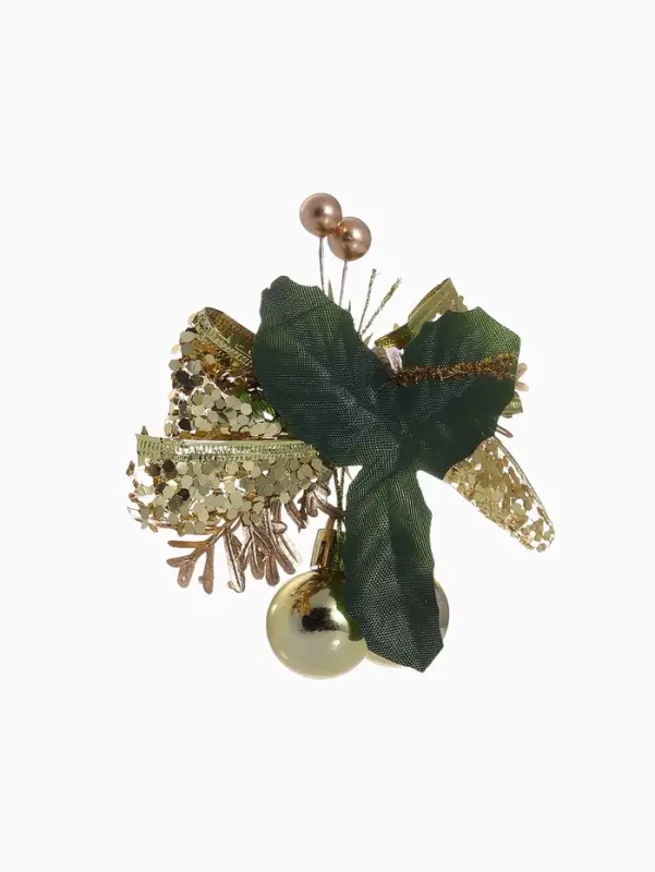 Ёлочные игрушки 2 шт. &laquo;Зимнее волшебство. Зимнее чудо&raquo; пластик, цветок шарики, 12&times;11 см, золото