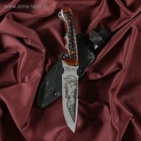 Нож кавказский, туристический "Викинг" с ножнами, сталь - 40х13, жженый орех, 14.5 см