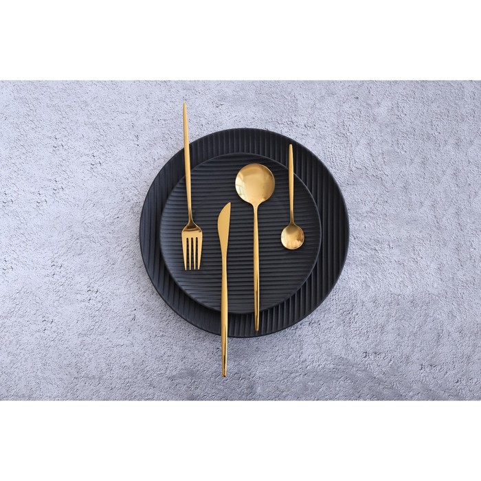 Столовые приборы из нержавеющей стали Magistro «Блинк», 4 предмета, цвет золотой Столовые приборы из нержавеющей стали Magistro «Блинк», 4 предмета, цвет золотой