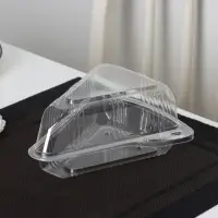 Контейнер для кусочка торта одноразовый, неразьёмная крышка, пластик, 8.5×11.5×6.5 см, прозрачный