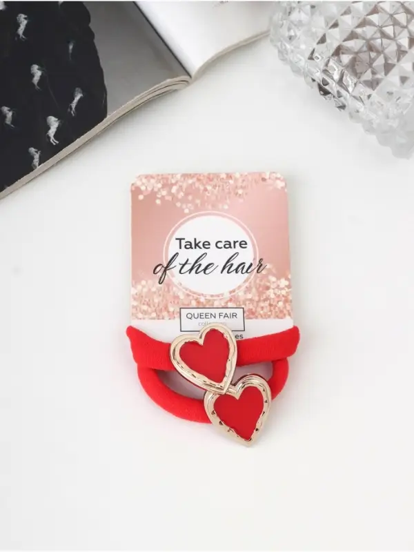 Резинки для волос «Джуди», набор 2 шт., 3.5 см, красные