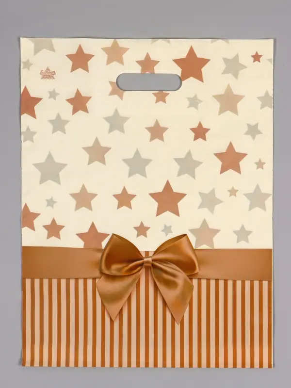 Пакет &laquo;Звезды в подарок&raquo;, полиэтиленовый с вырубной ручкой, 31&times;40 см, 60 мкм