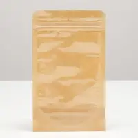 Пакет Zip-lock Крафт с прозрачной стенкой 12×20 + 4 см