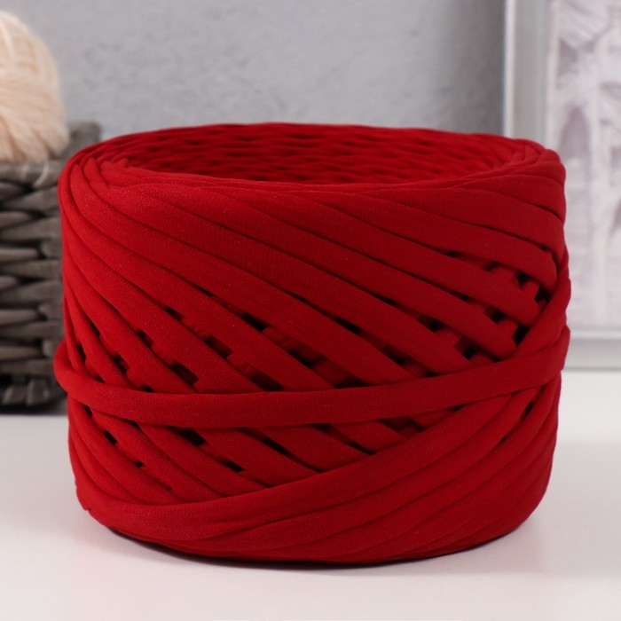 Трикотажная пряжа, ширина 7-9 мм, 100м/295 гр&plusmn;10% (11 - терракот)