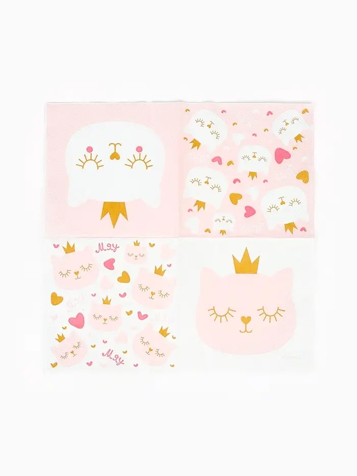 Сервировочные салфетки, Котенок Принцесса, 33*33 см, 20 шт.