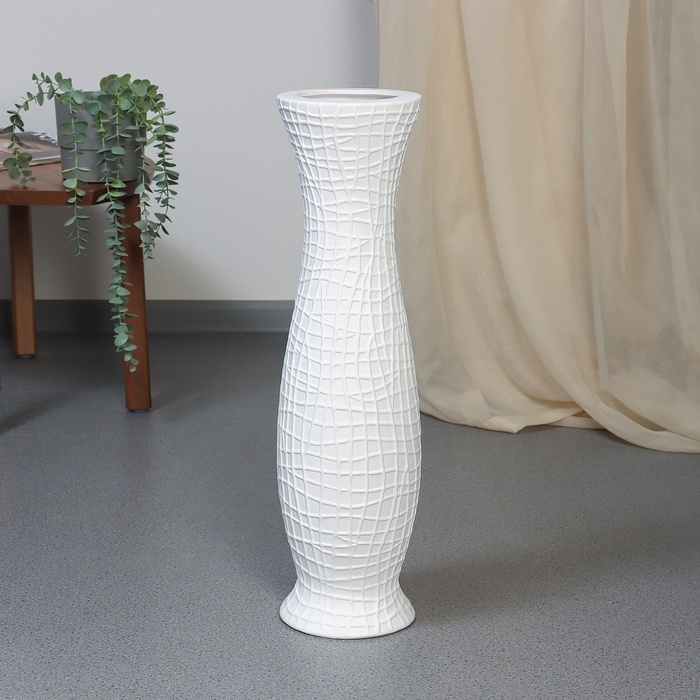 Ваза керамика напольная Ваза керамика напольная "Уилбур" 57х15 см, белый