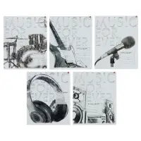 Тетрадь 24 листа в линейку, Music.Black&White, обложка мелованная бумага, МИКС Тетрадь 24 листа в линейку, Music.Black&White, обложка мелованная бумага, МИКС