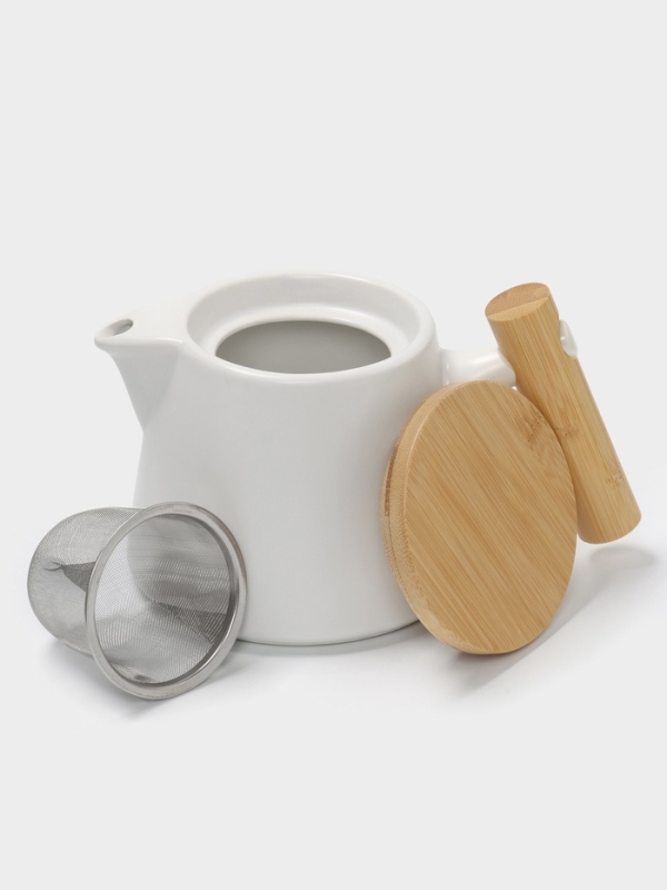 Чайник заварочный с ситом 0,75 л, Magistro, белый Чайник заварочный с ситом 0,75 л, Magistro, белый