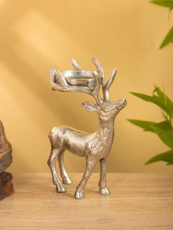 Подсвечник  Подсвечник "Лесной олень" 13х7,5х18 см, алюминий