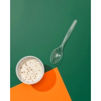 Ложка одноразовая столовая  180мм прозрачная, Комус, ПС, 50шт/уп