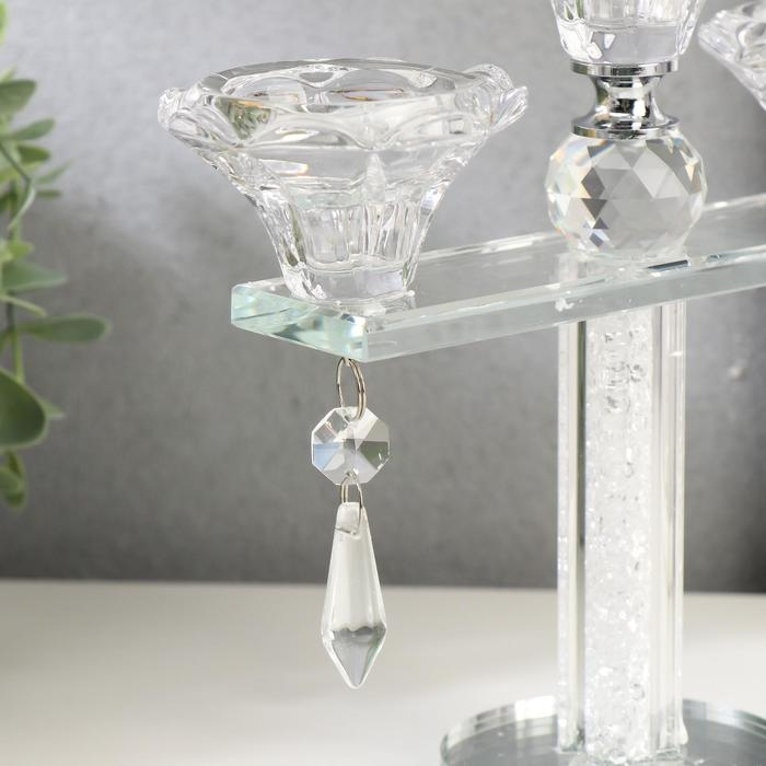 Подсвечник стекло на 3 свечи Подсвечник стекло на 3 свечи "Цветочные бутоны" 18х19,5х7 см