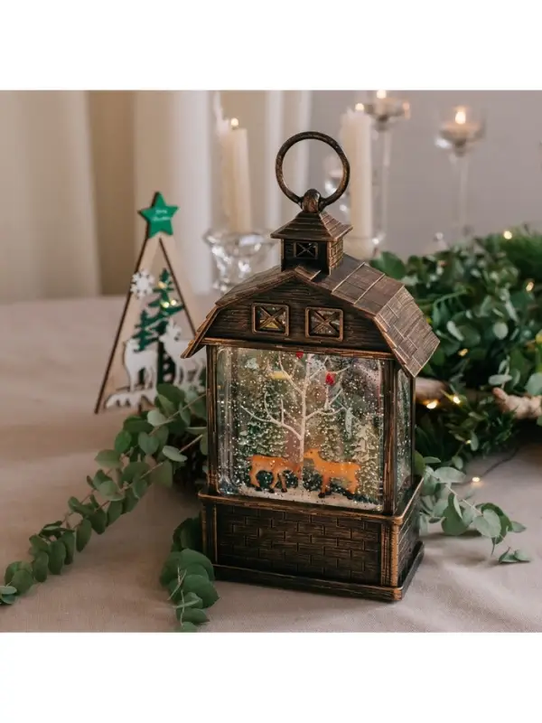 Светодиодная фигура &laquo;Олени в лесу&raquo; 14&times;24&times;8 см, пластик, от батареек ААх3, USB, свечение тёплое белое