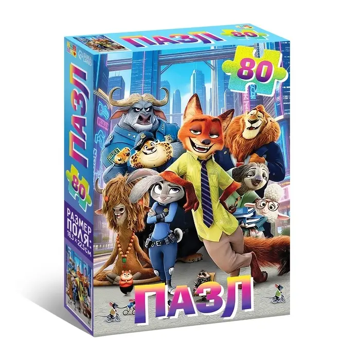 Пазл "Дружные зверята", 80 элементов