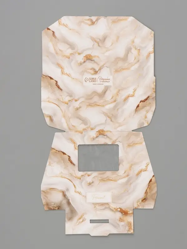 Коробка подарочная с окном &laquo;Мрамор&raquo;, 10&times;8&times;3.5 см, самосборная