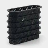 Формы для выпечки перфорированные Доляна &laquo;Овал&raquo;, набор 6 шт., пластик, 14.6&times;5.4&times;2 см, чёрные