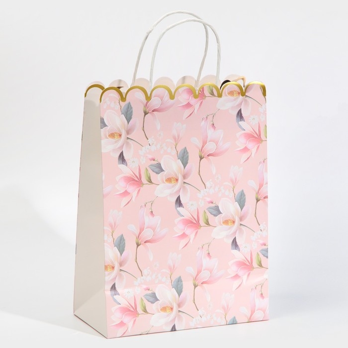 Пакет подарочный крафтовый, упаковка, &laquo;Be happy&raquo;, 23 х 30 х 12 см