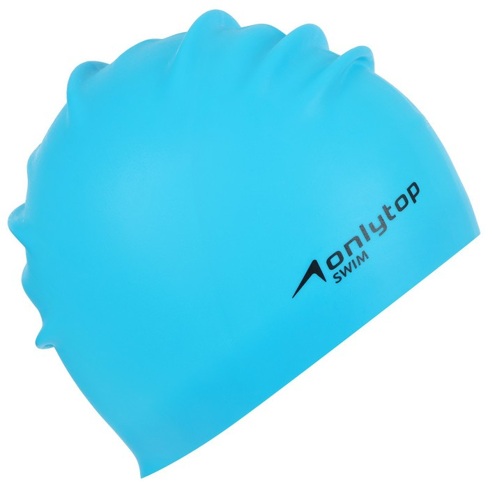 Шапочка для плавания взрослая ONLYTOP, для длинных волос, силиконовая, обхват 54-60 см