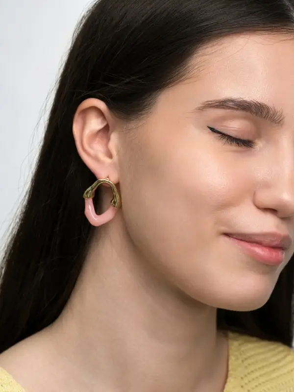 Серьги акрил &laquo;Сталактиты&raquo;, розовые в золоте