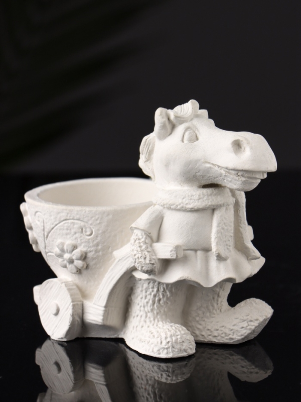 Фигурное кашпо "Лошадь с тележкой" 10х10х6 см